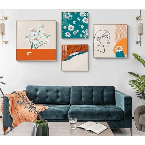 Abstract Modern Girl Flower Plant Wall Art Canvas Painting Scandinavian Posters And Prints Wall Pictures For Living Room Decor