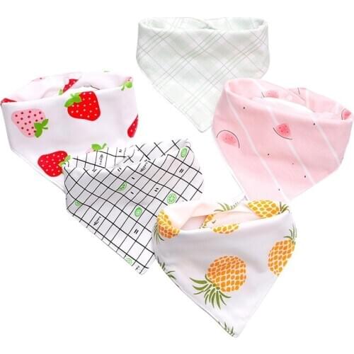 Cute Dog Bandana Scarf Dog Accessories Personality Fruit Print Pineapple Strawberry Pattern Washable Dog Bib Cat