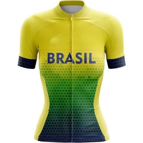 Brazil cycling jerseys short sleeve cuff summer winter riding jacket lady road cycling shirt Maillot Ropa 19D MTB 2021