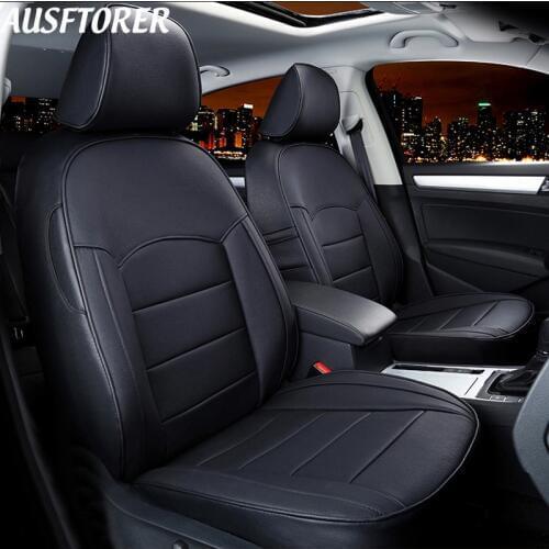 AUSFTORER Cowhide Seat Cover for Suzuki SX4 2010 Accessories Automotive Leather Seat Covers Car Cushion Protectors Complete Sets