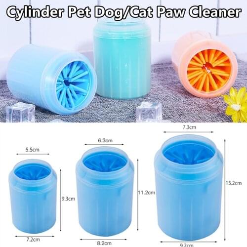 Cylinder Pet Dog/Cat Paw Cleaner 3 Size Optional Silicone Cleansing Tools Cat Claw Washers Animal Feet Cleaning Tool