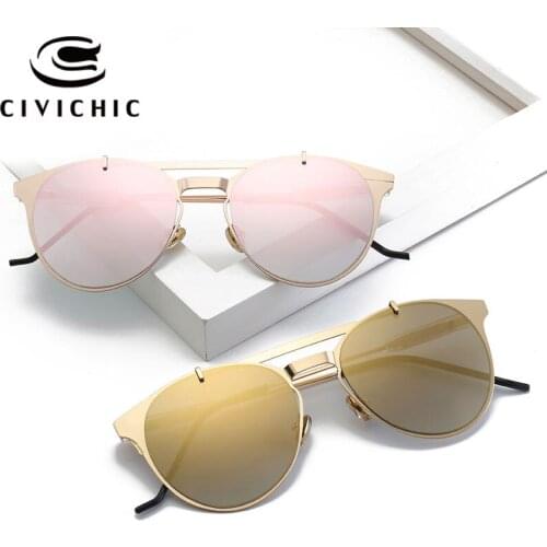 CIVICHIC Fashion Women Sunglasses Brand Designer Oculos De Sol UV400 Cats Eyes Mirror Glasses Hipster Lunettes Soleil Femme E380
