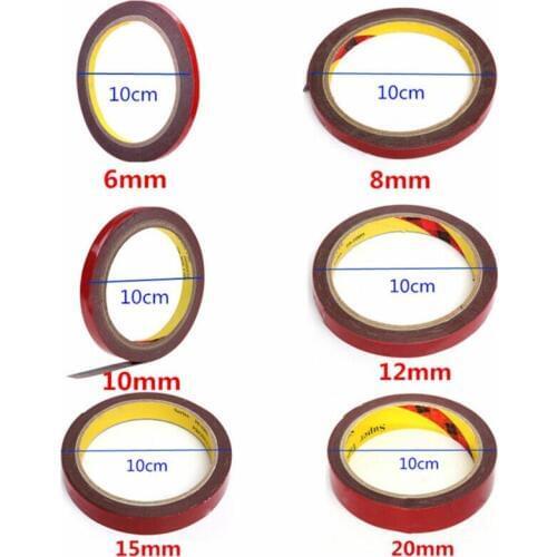 Long 3M Strong Permanent Acrylic Foam Double-Sided Adhesive Glue Tape Super Sticky With Red Liner 0.6/0.8/1/1.2/1.5/2 CM