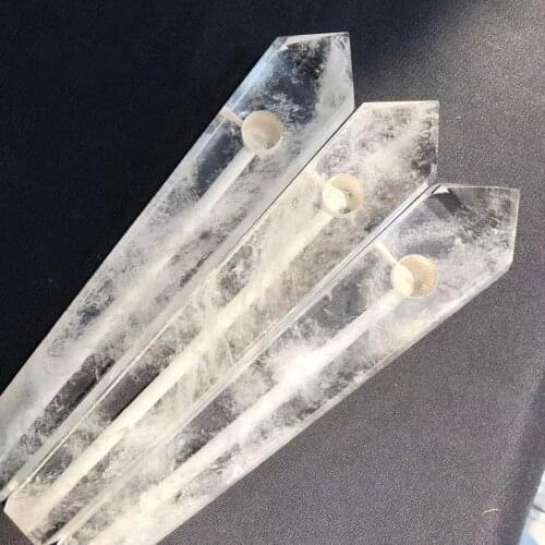 Long Size Natural Clear Quartz Crystal Stone Transparent Gemstone Smoking Pipes
