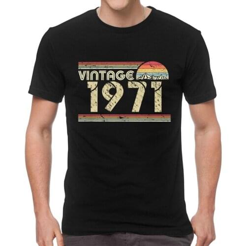 Classic Vintage 1971 T Shirts Men Short Sleeve Cotton T-shirts 49th Birthday Gift Tee Streetwear Tshirt Gift Idea