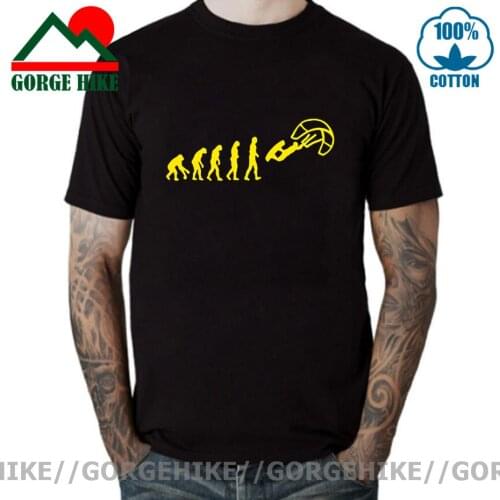 GorgeHike Funny Kitesurf T Shirt men Kite Surfinger Evolution Kite Boarding Cotton Printed T-Shirt Cool Man Kite Surfing T Shirt