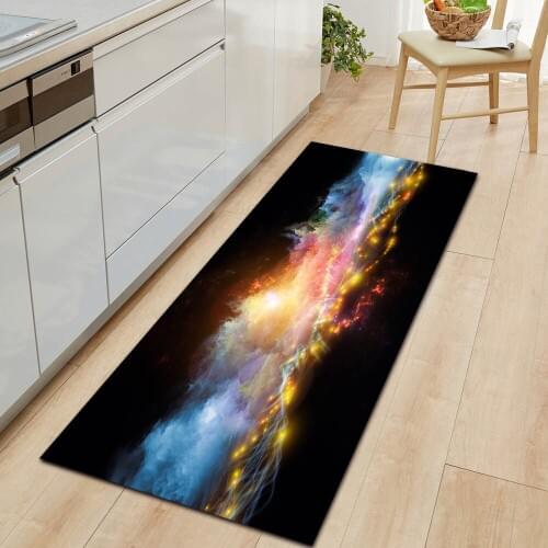 Galaxy Series Kitchen Mat Entrance Door Mat Bedroom Floor Decoration Living Room Carpet Bathroom Non-Slip Carpet Strip