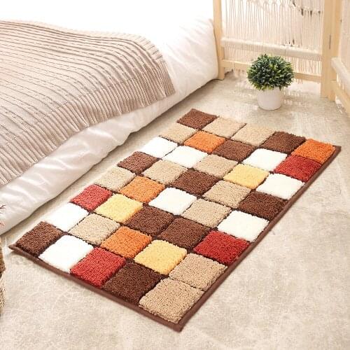 Polyester Plush Soft Plant Entrance Doormat Toilet Absorbent Non-Slip Shower Bath Mat Kitchen Area Rug Living Room Floor Carpet