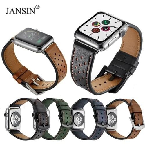 Leather Band Strap For Apple Watch 38mm 42mm Bracelet SE 3 2 1 Correa For Apple watch 5 band 40mm 44mm Leather loop Wrist Belt