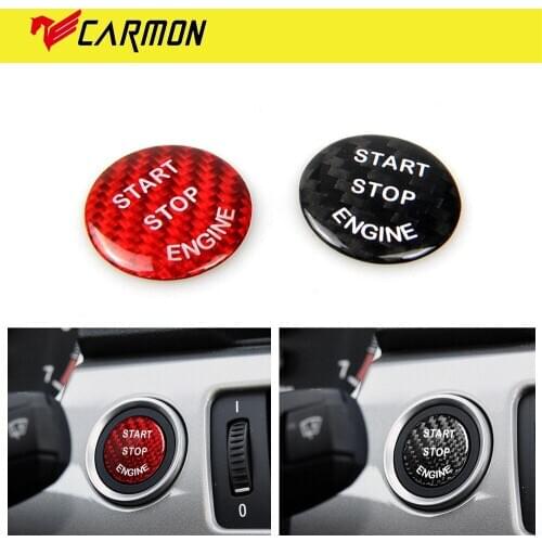 Carbon Fiber Sticker Car Engine Start Stop Button Decor Cover Sticker For BMW E60 E87 E90 E91 E92 E93 F20 F21 F22 F23 F30 F31