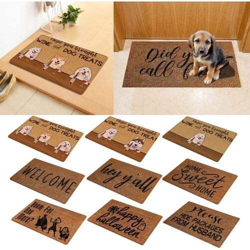 Ground Mat Floor Cushion Anti-slip Floor Mat Absorbing Moisture Polyester Word Cartoon Pattern Ground Mat Carpet for Daily Use