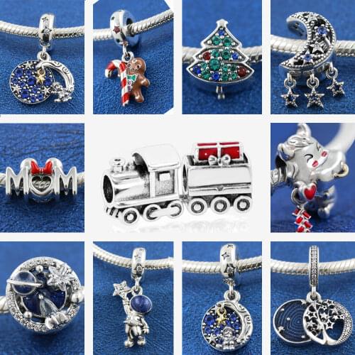 2020 Winter New 925 Sterling Silver Beads Christmas Santa Charm fit Original Pandora Bracelet Christmas Jewelry