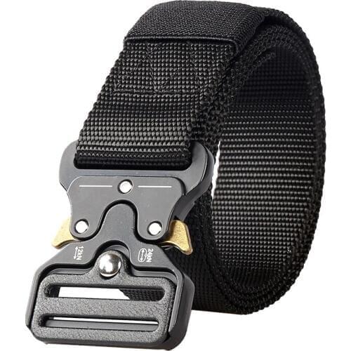 New Tactical Belt Military High Quality Nylon Marine Corps Mens Training Belt Metal Multifunctional Buckle Outdoor Sports Hook
