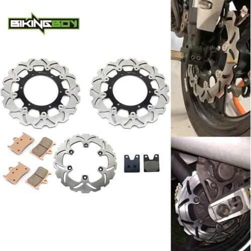 BIKINGBOY For Yamaha YZF R1 1998 1999 2000 2001 Front Rear Brake Discs Disks Rotors Pads 300mm 245mm Stainless Steel Motorcycle