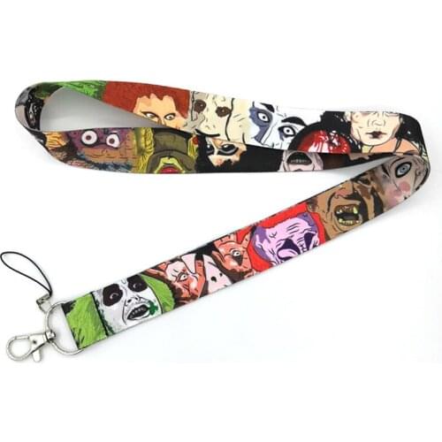 Horror Characters Michael Myers Mobile Phone Straps Lanyard Keychain For Car Keys ID Card Badge Holder Webbing DIY Hanging Rope
