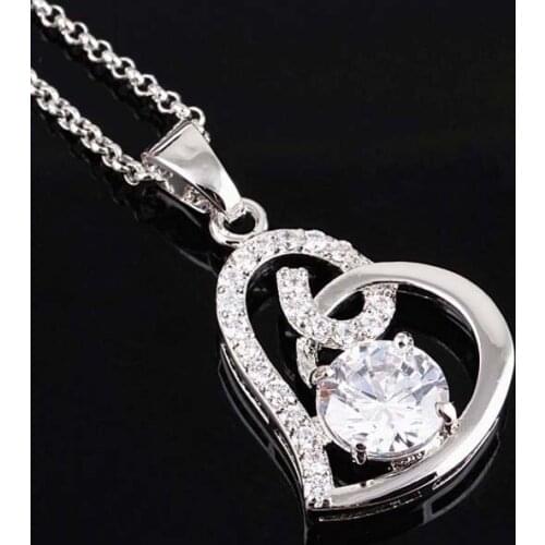 Pinfirst AAA Zircon Rhinestone Heart Love Necklaces Pendants & for Women Fashion Jewelry 2016 New He1 Love