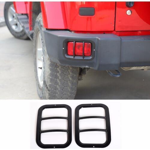 Fit For Jeep Wrangler 2007-2018 Car Rear Bumper Fog Light Lamp Cover Protection Styling Trim Molding 2Pcs/set