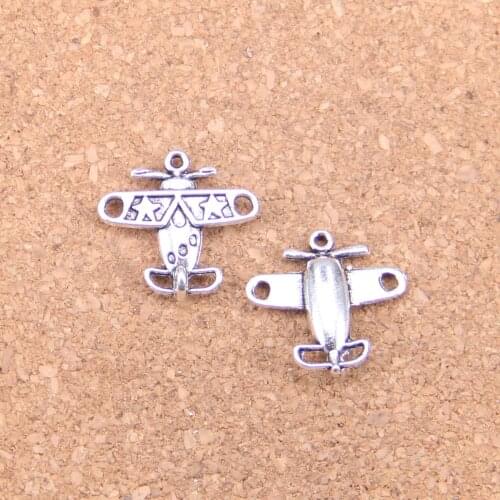 18pcs Charms airplane plane 18x19mm Antique Pendants,Vintage Tibetan Silver Jewelry,DIY for bracelet necklace