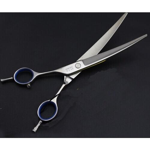 7inch Professional Left Handed Scissors Grooming Tools Goods for Pets Dog Hair Clipper Double Tail Sliver Japanese 440c Steel