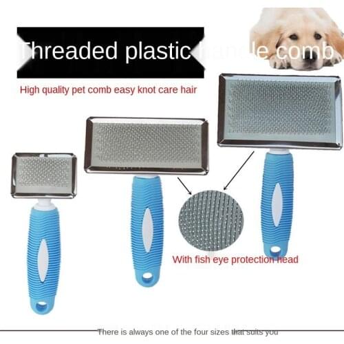 High quality pet comb soft rubber handle hair comb cat dog massage comb knot hair removal brush supplies