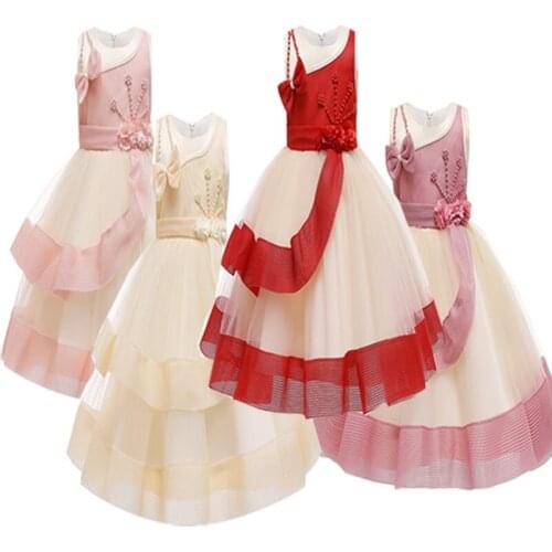 Christmas Girls Unicorn Dress with Long Tail + Flower Hairband Baby Girl Princess Birthday Party Ball Gown Kids Evening Clothes