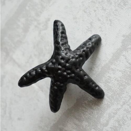 Starfish Drawer Knobs Door Pulls Knobs Black Kitchen Cabinet Handles Knobs / Cupboard Knobs Animal Furniture Hardware
