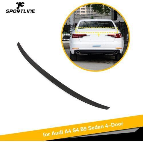 Carbon Fiber Rear Trunk Boot Lip Spoiler Wing Lip for Audi A4 Sline S4 B9 2017 - 2019
