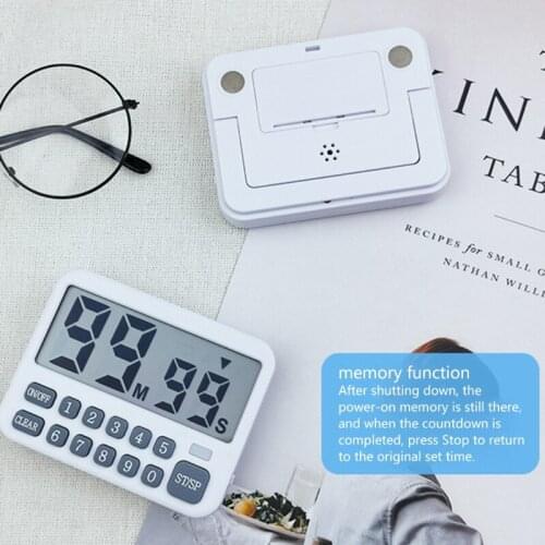 Cooking Timer Cycle Count Up/Down Timer with Digits Directly Input Loud Alarm Kitchen Timer with Large Display White