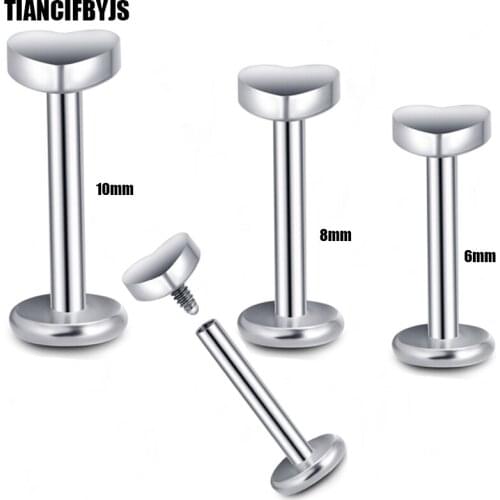 TIANCIFBYJS 60Pcs 16G Surgical Stainless Steel Labret Lip Stud Piercing Ear Cartilage Ear Stud Ombligo Ear Pircing Body Jewelry