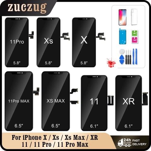 High Quality OLED Incell For iPhone X Xs Max LCD Display Touch Screen Digitizer Assembly With True Tone For iPhone 11 Pro Max