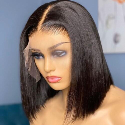 Wigirl 150% density bob wig Remy 13x4 lace front human hair wigs pre plucked short straight Frontal Wigs For black women