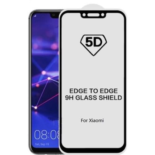 100pcs/lot 5D Full Cover Tempered Glass Screen Protector for xiaomi A2 redmi note 7 6 8 9 pro lite pocophone f1 SE