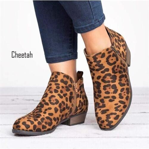 Womens short boots new women boots shallow side pull square heel round head comfortable large size ladies' boots Botas de mujer