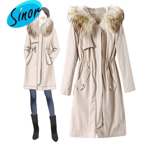 Winter thickening to keep warm can take off the inner bold fox hair collar in the long down jacket female hair 9103007