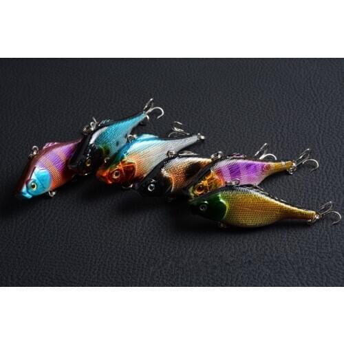 1pcs/lot 6.5cm 12g Winter Fishing Hard Bait VIB with Lead Inside Ice Sea Fishing Tackle Diving Swivel Jig Wobbler Lure