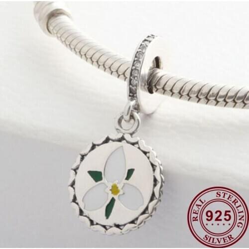 100% 925 Sterling Silver Charm New Green Clover Pendant Fit Pandora Women Bracelet & Necklace Diy Jewelry