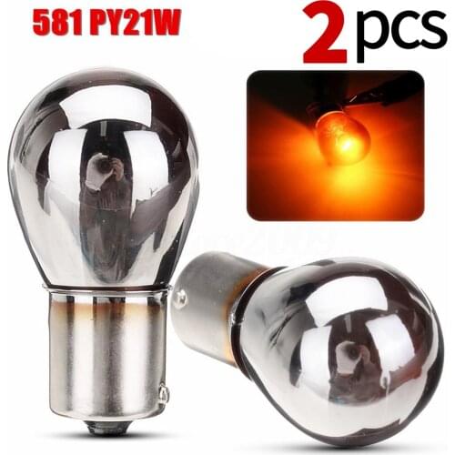 2pcs Chrome Silver Amber Rear Indicator Bulbs 581 1156 PY21W Turn Signal Tail Brake Light 12V Parking Light Bulbs Top Sale
