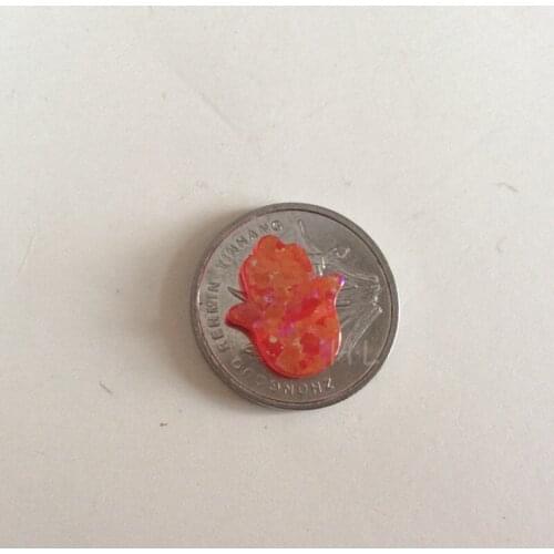 50PCS/Lot Wholesale Op47 Sleepy Fire Opal 11*13 MM Synthetic Opal Hamsa