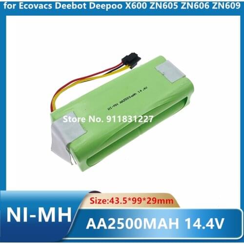100% 14.4V Rechargeable battery Pack 2500MAH for Ecovacs Deebot Deepoo X600 ZN605 ZN606 ZN609 Midea Redmond Vacuum Cleaner