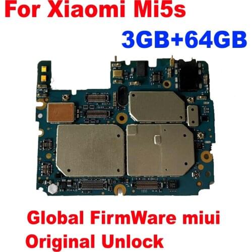 Original Unlock Working Mainboard For Xiaomi Mi5S Mi 5S M5S 5 S Motherboard card fee chipsets flex cable Global FirmWare