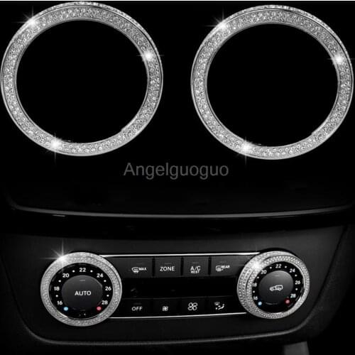 Angelguoguo 2 pcs Car Air Conditioning Rotary Knob Buttion Cover for Mercedes Benz GLE M GLK SL GLS SLK G GL CLS Class
