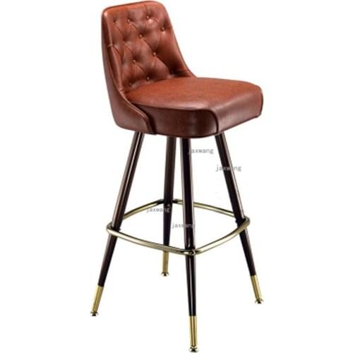 American Style Solid Wood High Feet Bar Chair Minimalist Lounge Chair Nordic Creative Fashion Modern Home Kitchen The Bar Stool