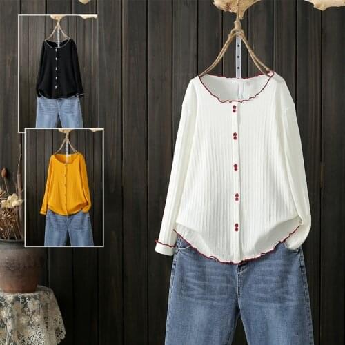 Oversized Knitted Women T-Shirts Loose Solid O-Neck Long-Sleeved Casual Female Pulls Tops Tees