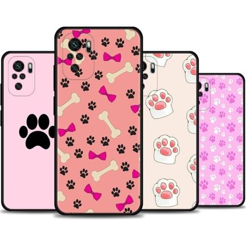 Cat Dog paw design Soft Funda for Redmi K40 Plus 9A 9C 9T Coque Phone case For Redmi Note 10 Pro Max 9 9s 9t 8t 7 Cover