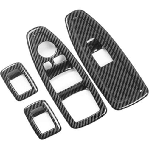 Car Window Carbon Fiber Decorative Panel for BMW 1 3 4 Series 3GT F20 F30 Carbon Fiber Window Glass Lift Button Decorative Panel