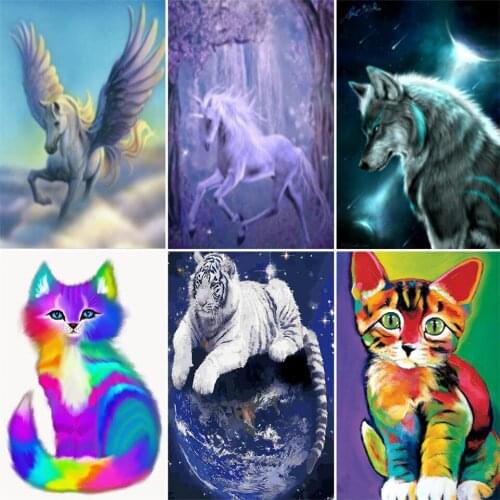 DIY 5D Diamond Painting Cross Stitch Animal Diamond Mosaic Sticker Embroidery Flower Home Decoration DIY Handmade New Year Gifts