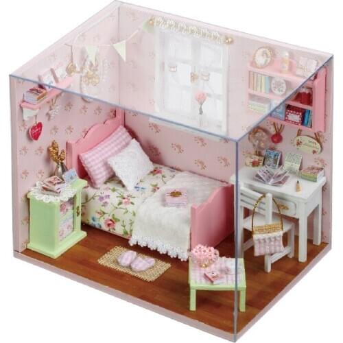 Diy Dollhouse Miniature Wooden Dollhouses Dollhouse Furniture Kit Music House Led Toys for Children Birthday Gift P222