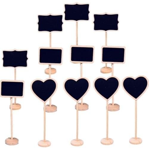 5/10Pcs Blackboard Wooden Chalkboard Wood Message Notice Board Table Wedding Restaurant Seat plate Party Decor Write Information