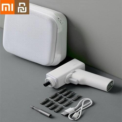 XIAOMI YOUPIN Electric Screwdriver 2000mAh Rechargeable Battery 5N.M Torque 12PC S2 High-density Steel Head with LED lighting