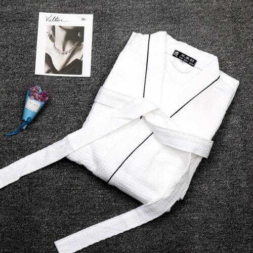 100% Cotton Womens Bathrobe Embroidery Waffle Soft Robe Hotels Absorbent Night Dressing Gown Pijamas Bridesmaid Unisex Robe
